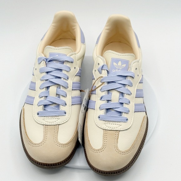 Adidas Samba OG W Leather Size 9 Womens Cream/Violet/Sand JI2678 - Picture 3 of 12